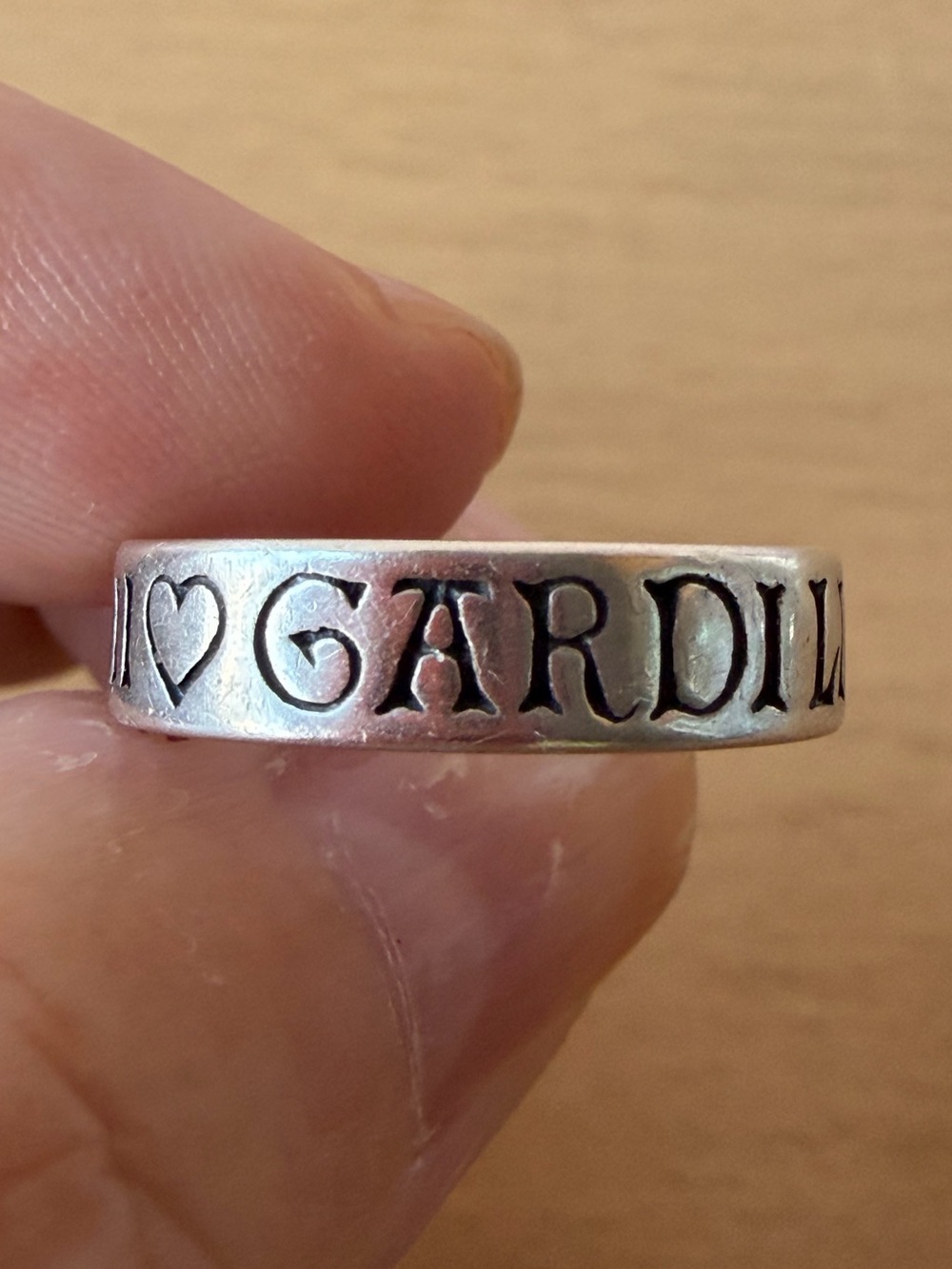 Vintage 925 Sterling Silver Latin Inscribed Band Ring Unisex